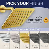 Our Collection Square Rain Shower Head Brushed Gold / 2.5 - The Shower Head Store