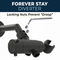 Forever Stay Diverter Diverter with Holder Matte Black - The Shower Head Store