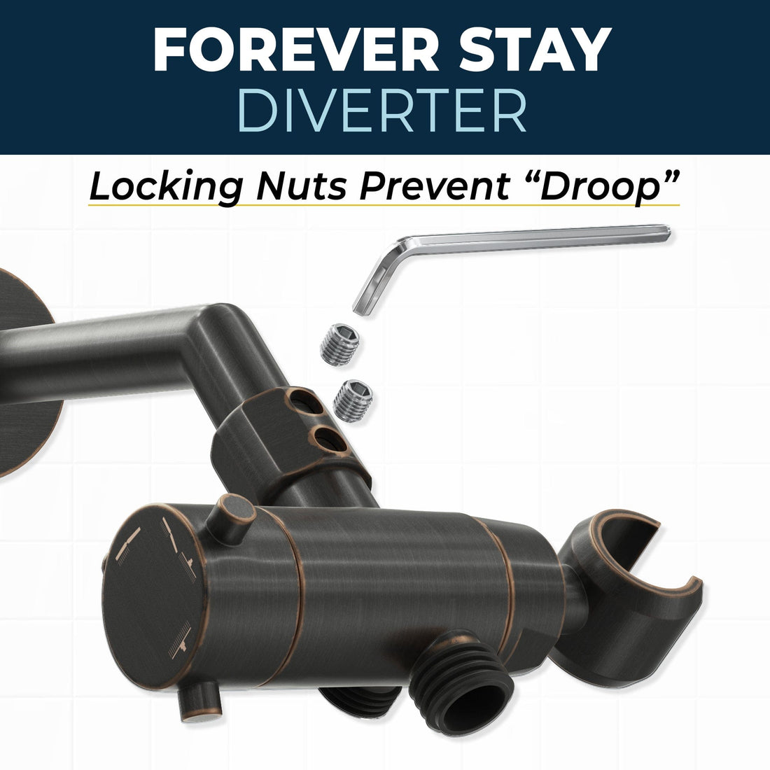 Forever Stay Diverter Diverter with Holder Oil Rubbed Bronze  - The Shower Head Store