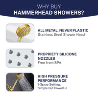 Features All Metal 1-Spray Handshower Brushed Gold / 2.5 GPM Brushed Gold / 1.75 GPM - The Shower Head Store