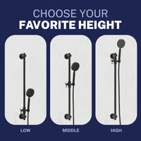 Favorite Height All Metal Dual Shower Head with Slide Bar Set - Complete Shower System with Valve and Trim Matte Black / 2.5 GPM Matte Black / 1.75 GPM - The Shower Head Store