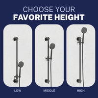 Adjustable Height Steve White Bundle - 2H Valve and Trim Slide Bar with 1-Spray and 8-inch Rain Shower Head Oil Rubbed Bronze / 2.5 - The Shower Head Store