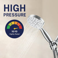 High Pressure 3-Spray Handheld Shower Head Set with Pause Chrome / 2.5 GPM - The Shower Head Store