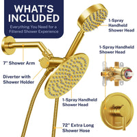 What's Included Complete Shower System with Valve and Trim Brushed Gold / 2.5 - The Shower Head Store