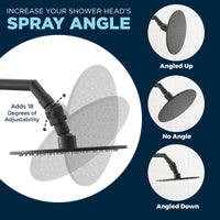 Increase Your Shower Head_s Spray Angle with Swivel Ball Adapter Attachment Matte Black - The Shower Head Store