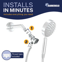 Easy Install HammerHead Showers All Metal Shower Head Holder Bracket Main Image Chrome - The Shower Head Store