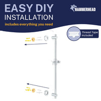 Easy Install All Metal Shower Slide Bar for Hand Held Shower Heads Chrome - The Shower Head Store
