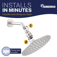 Installation Swivel Adapter with Extended Threads for a Leak Free Seal HammerHead Showers Brushed Nickel - The Shower Head Store
