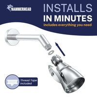 Installation HammerHead Showers 2-Inch Shower Head Chrome / 2.5 GPM Chrome / 1.75 GPM - The Shower Head Store