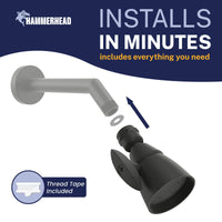 Installation HammerHead Showers 2-Inch Shower Head Matte Black / 2.5 GPM Matte Black / 1.75 GPM - The Shower Head Store