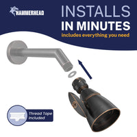 Installation HammerHead Showers 2-Inch Shower Head Oil Rubbed Bronze / 2.5 GPM Oil Rubbed Bronze / 1.75 GPM - The Shower Head Store