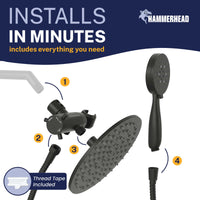 Installation 3-Spray Dual Shower Head Matte Black / 2.5 - The Shower Head Store