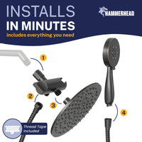 Easy Install 3-Spray Dual Shower Head Oil Rubbed Bronze / 1.75 GPM - The Shower Head Store