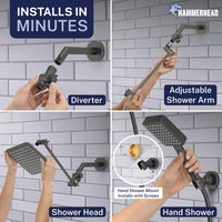 Installs in Minutes Square Dual Shower Head Set Oil Rubbed Bronze / 2.5 - The Shower Head Store