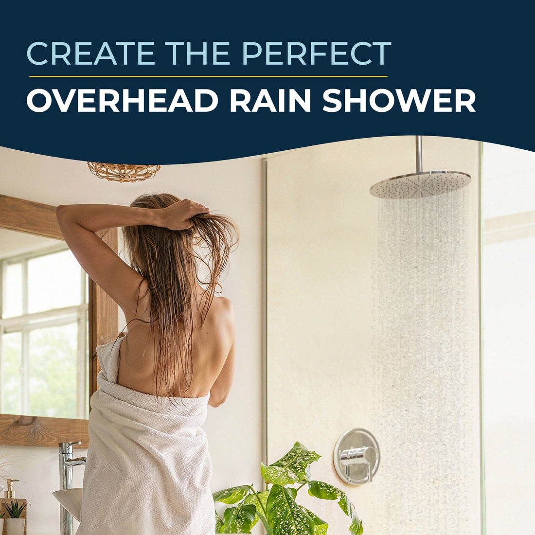Lifestyle 12 Inch Rain Shower Head and 12 Inch Ceiling Mount Shower Arm Chrome - HammerHead Showers
