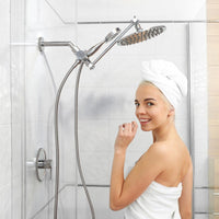 Lifestyle All Metal Dual Shower Head with Adjustable Arm - Complete Shower System with Valve and Trim Brushed Nickel / 1.75 - The Shower Head Store
