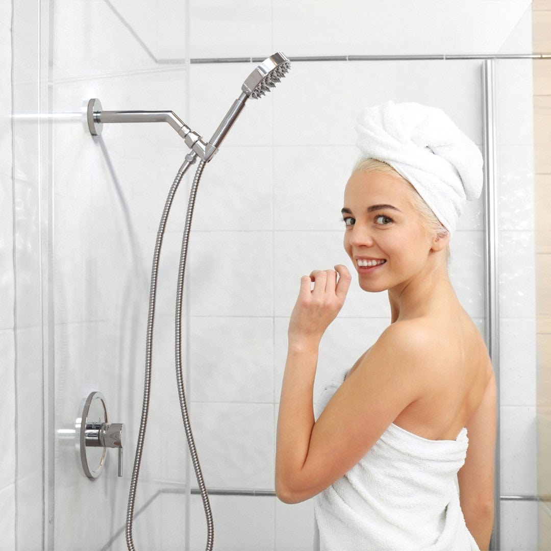 All Metal Handheld Shower Head Set with Valve and Trim, 2.5 GPM