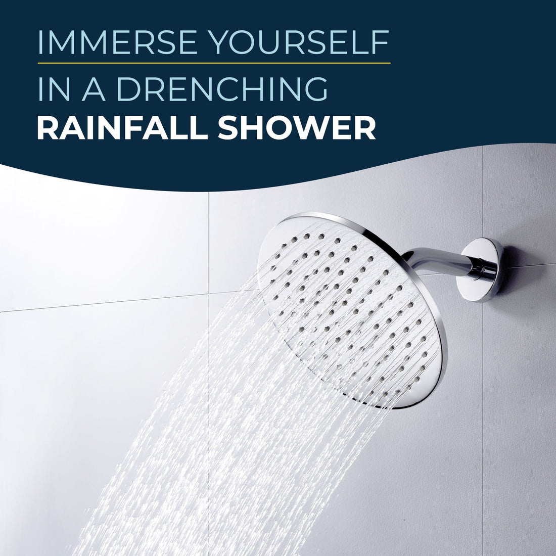 Lifestyle 8 Inch Round Rain Shower Head Chrome Brushed Nickel Oil Rubbed Bronze Matte Black Brushed Gold / 2.5 GPM Chrome Brushed Nickel Oil Rubbed Bronze Matte Black Brushed Gold / 1.75 GPM  - The Shower Head Store