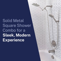 Lifestyle Square Dual Shower Head Set Brushed Nickel / 2.5 - The Shower Head Store