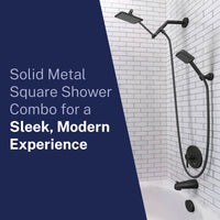 Lifestyle Square Dual Shower Head Set Matte Black / 2.5 - The Shower Head Store