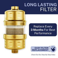 Long Lasting Shower Head Filter Brushed Gold - The Shower Head Store