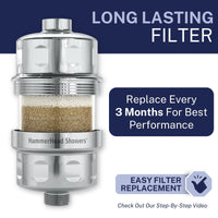 Lasts for 3 Months Shower Head Filter Chrome - The Shower Head Store