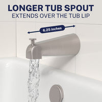 Longer Tub Spout Brushed Nickel - The Shower Head Store