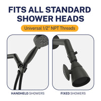 Compatibility Trickle Valve Installed to Handheld Shower Head Matte Black - The Shower Head Store