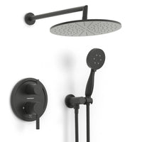 Main Image 2-Handle Shower System with 10" Rain, Diverter & Handheld Matte Black / 2.5 GPM - The Shower Head Store