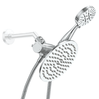 All Metal 3-Spray Dual Shower Head Combo with Hand Held & Rain Shower Left Side Chrome / 2.5 GPM - The Shower Head Store