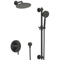 Main Image Steve White Bundle - 2H Valve and Trim Slide Bar with 1-Spray and 8-inch Rain Shower Head Matte Black / 2.5 - The Shower Head Store