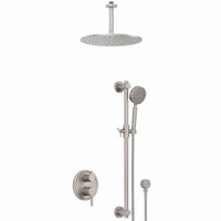 Main Image 2-Handle Valve and Trim Shower System with Dual Shower Head and Slide Bar Brushed Nickel / 2.5 - The Shower Head Store