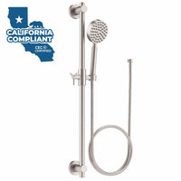 Main Image ALL Metal Shower Slide Bar with Hand Held Shower Head & Hose Brushed Nickel / 1.75 GPM - The Shower Head Store