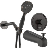 Main Image Tub Spout with Valve and Trim 3-Spray Handheld and Shower Arm Oil Rubbed Bronze / 2.5 - The Shower Head Store