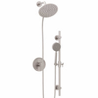 Main Image All Metal Dual Shower Head with Slide Bar Set - Complete Shower System with Valve and Trim Brushed Nickel / 2.5 GPM - The Shower Head Store