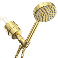 Main Image All Metal Shower Head Filter with 1-Spray Handheld Shower Head Set Brushed Gold / 2.5 GPM - The Shower Head Store