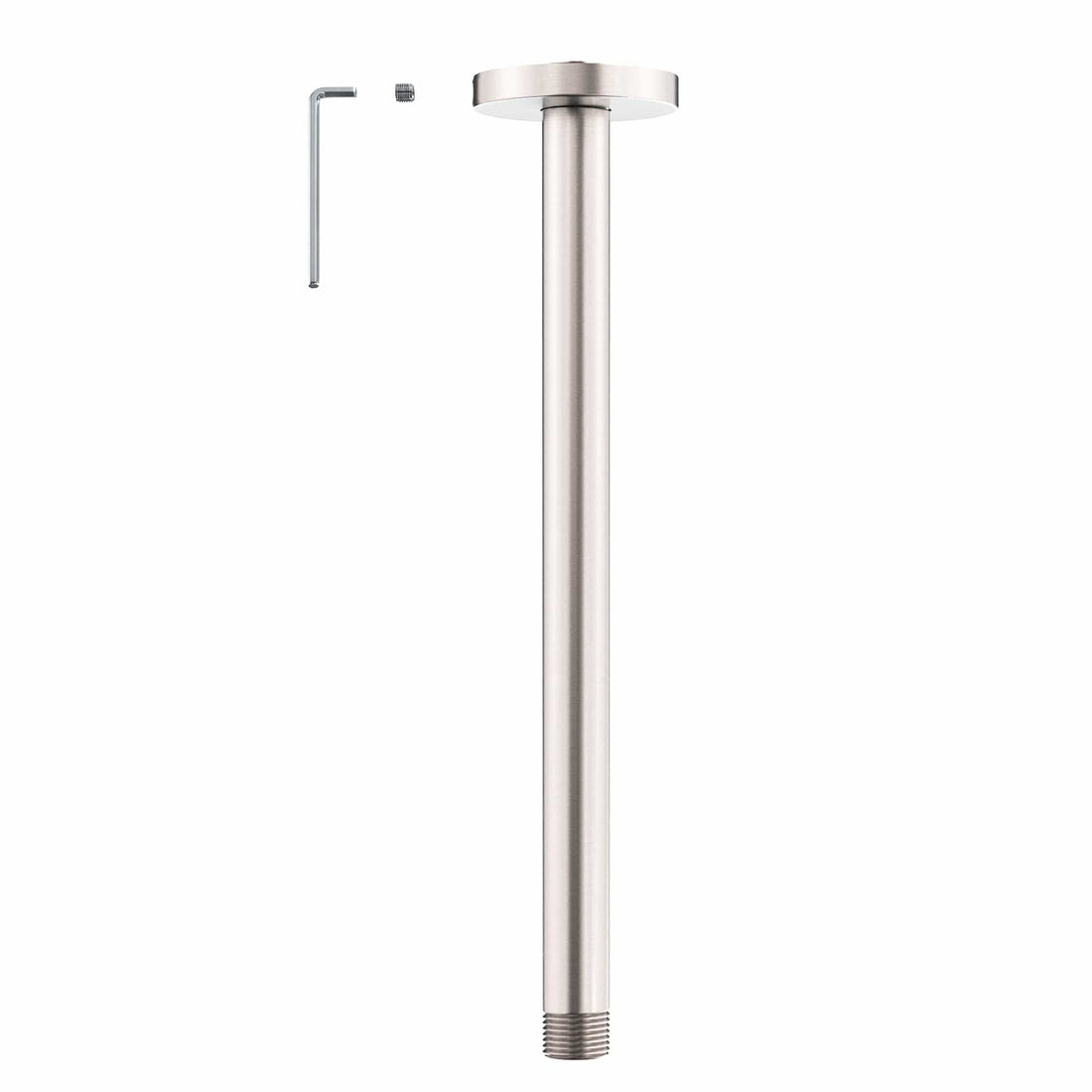 Main Image Straight Shower Arm Brushed Nickel / 12 Inch - The Shower Head Store
