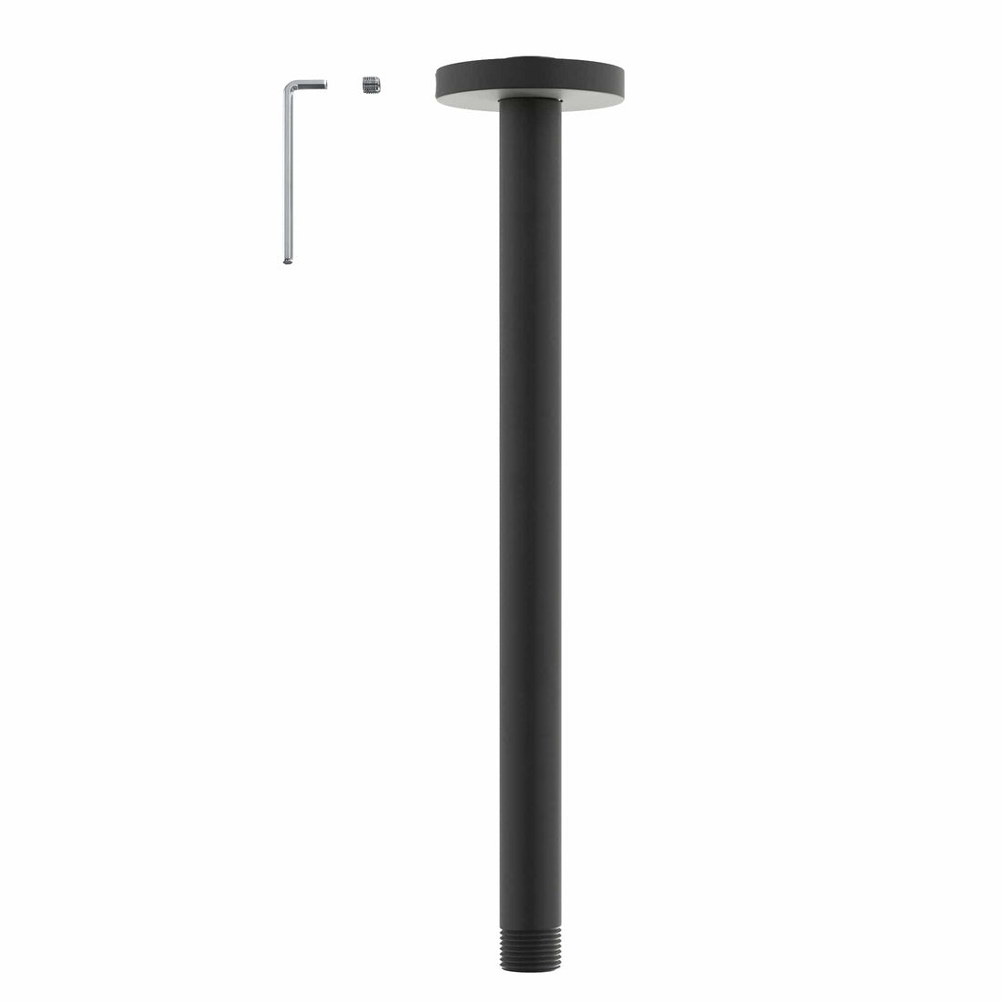 Main Image Straight Shower Arm Matte Black / 12 Inch - The Shower Head Store