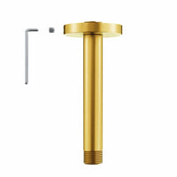 Main Image Straight Shower Arm Brushed Gold / 6 Inch - The Shower Head Store