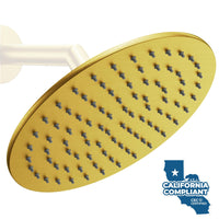 Main Image Metal 8 Inch Rain Shower Head Rainfall Showerhead Brushed Gold / 1.75 GPM - The Shower Head Store