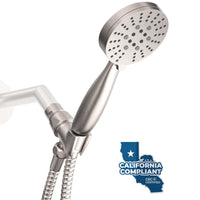 3-Spray Low Flow Handheld Shower Head Set Brushed Nickel / 1.75 GPM - The Shower Head Store