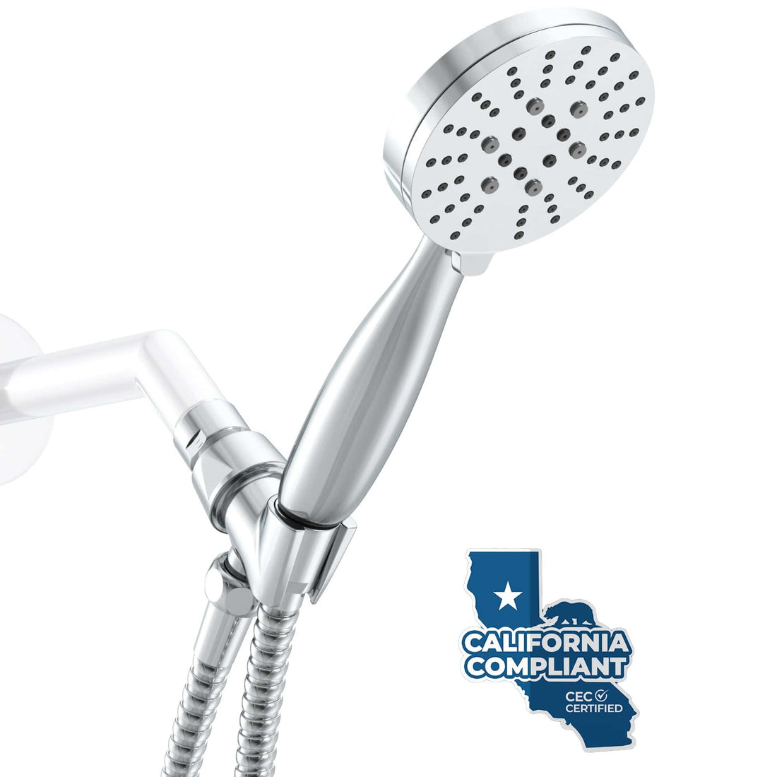 3-Spray Low Flow Handheld Shower Head Set Chrome / 1.75 GPM - The Shower Head Store