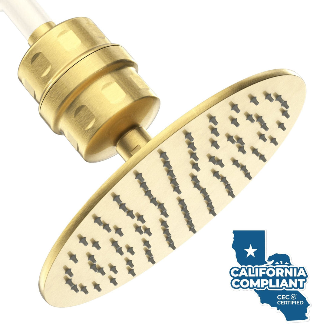 Main Image All Metal Shower Head Filter with 8 Inch Rainfall Shower Head Brushed Gold / 1.75 - The Shower Head Store