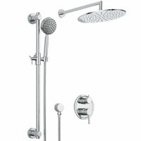 Main Image All Metal Shower Slide Bar With Handheld Shower Head – Complete Shower System With Valve And Trim Chrome / 2.5 - The Shower Head Store