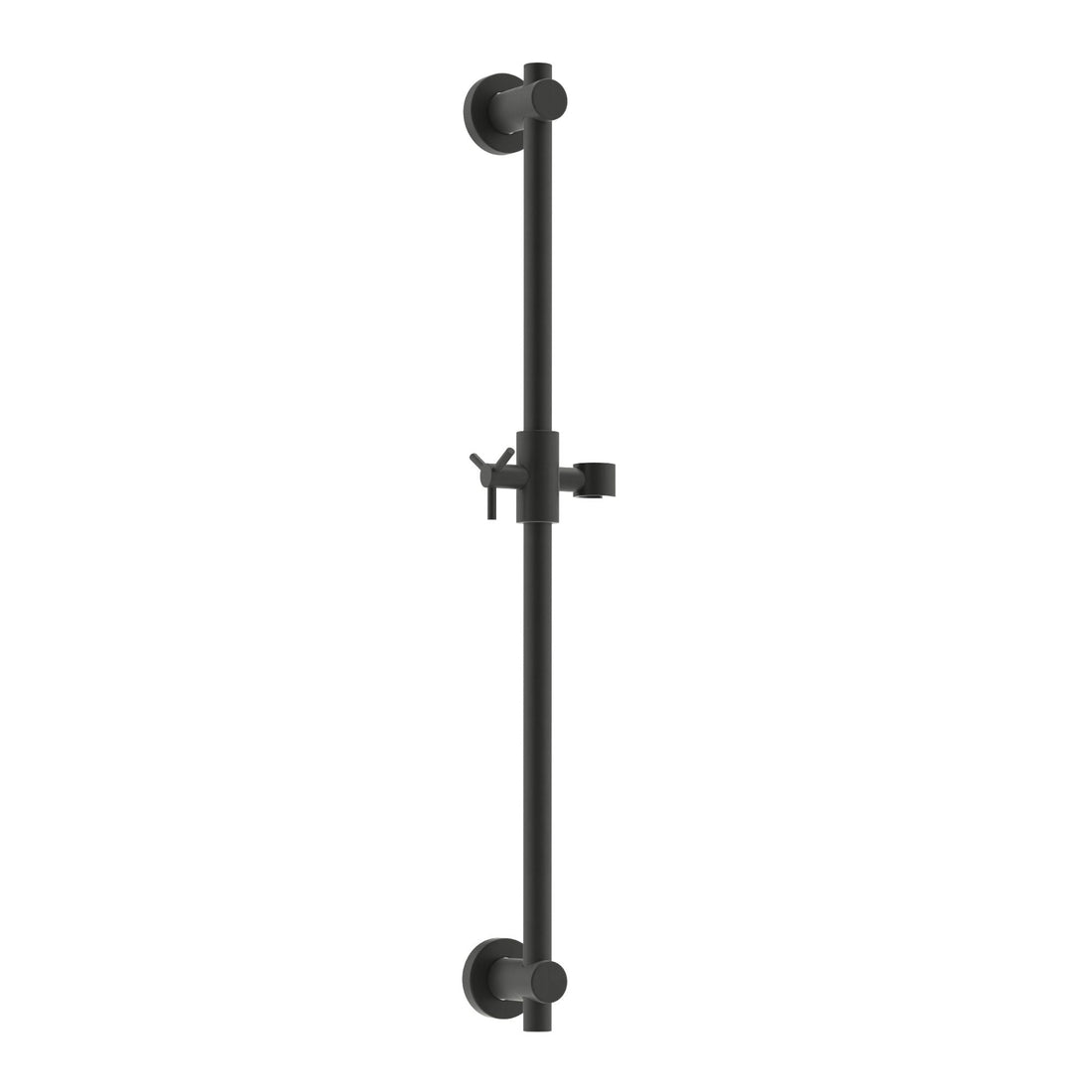 (Main Image) All Metal 27.5 Inch Shower Slide Bar for Hand Held Shower Heads, Matte Black | Adjustable Height Showerhead with Hose Rail System | Easily Adjust Height & Angle of Handshower Holder Bracket Matte Black - The Shower Head Store