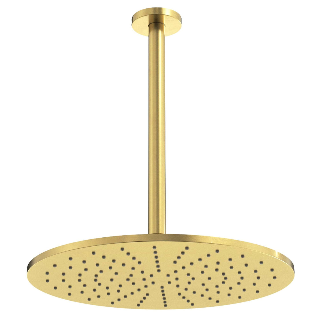 Main Image 12 Inch Rain Shower Head and 12 Inch Ceiling Mount Shower Arm Brushed Gold  - HammerHead Showers