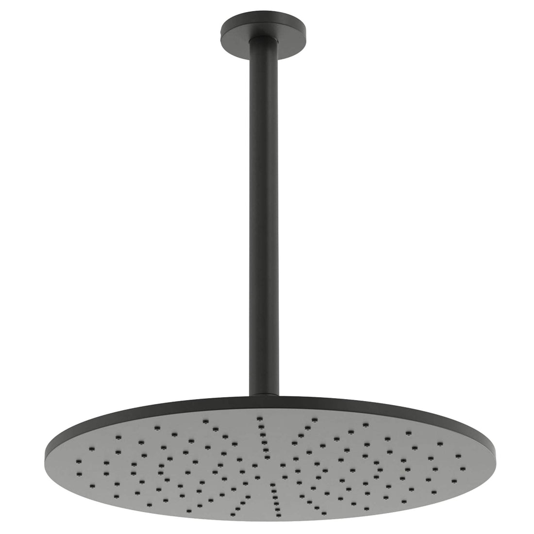 Main Image 12 Inch Rain Shower Head and 12 Inch Ceiling Mount Shower Arm Matte Black  - HammerHead Showers