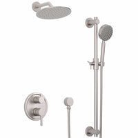 Main Image Steve White Bundle - 2H Valve and Trim Slide Bar with 1-Spray and 8-inch Rain Shower Head Brushed Nickel / 2.5 - The Shower Head Store