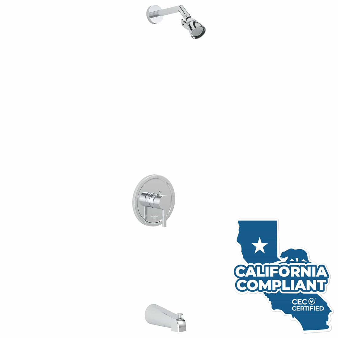 Main Image 2 Inch High Pressure Shower Head Set with Tub Spout and Valve and Trim Chrome / 1.75 GPM - The Shower Head Store