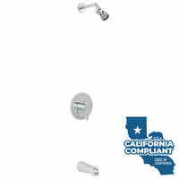 Main Image 2 Inch High Pressure Shower Head Set with Tub Spout and Valve and Trim Chrome / 1.75 GPM - The Shower Head Store